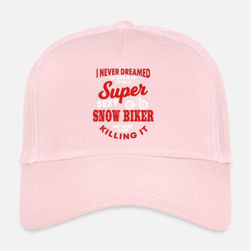 Funny Snowbiking Design Trucker Cap