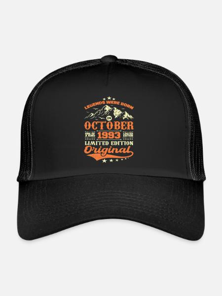 Original octobre 1993 vintage anniversaire 1993 - Casquette trucker  - noir/noir - Devant