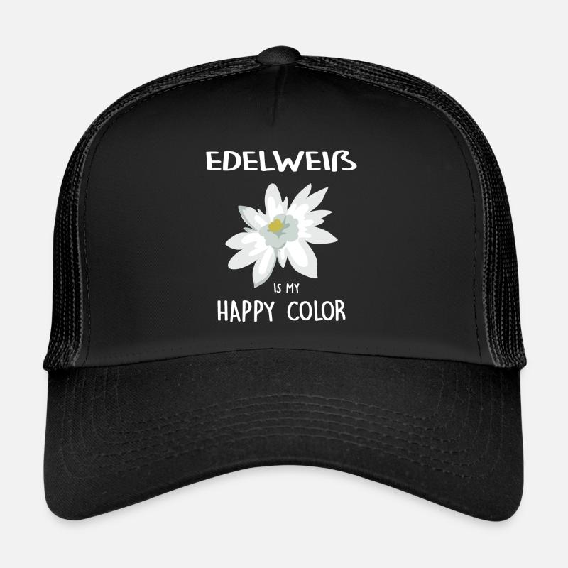 Klettern Bergsteigen Edelweiß Alpen - Trucker Cap - Schwarz/Schwarz
