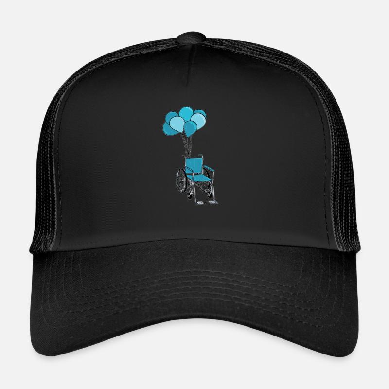 Rollstuhl Rollstuhlfahrer Ballons - Trucker Cap - Schwarz/Schwarz