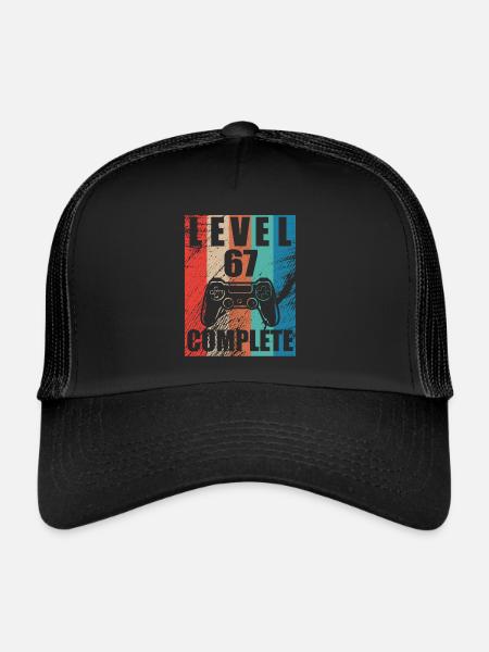 Level 67 complete - Trucker Cap - black/black - Front