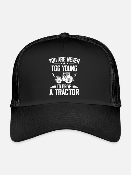 Traktor Traktoren Trecker Geschenk - Trucker Cap - black/black - Front