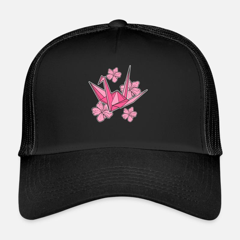 Sakura Origami Handwerker - Trucker Cap - Schwarz/Schwarz