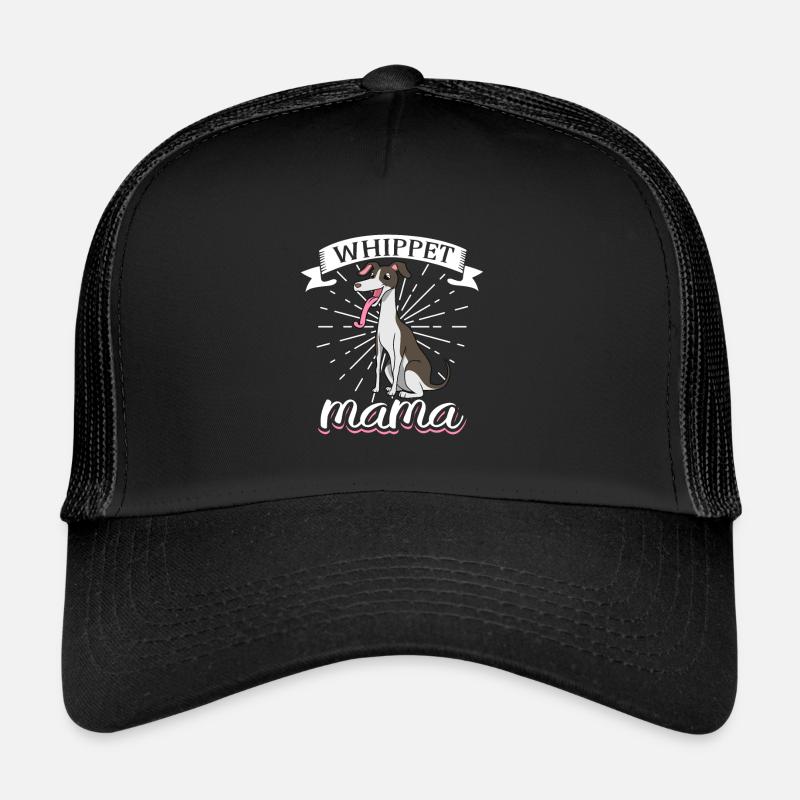 Whippet Mama - Whippet - Trucker Cap - Schwarz/Schwarz