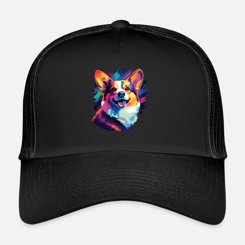 Aquarelle Corgi colorée Casquette trucker 