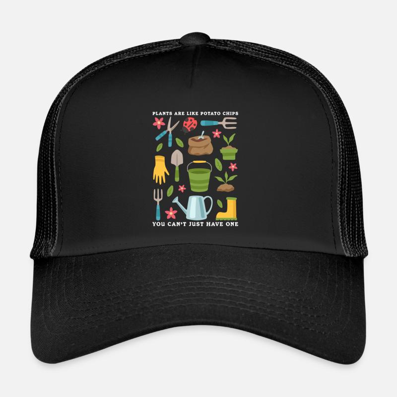 Garten Gartenarbeit Gärtner Hobbygärtner Geschenk - Trucker Cap - Schwarz/Schwarz