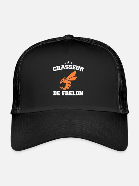 Chasseur de frelon Humour Frelon Asiatique Drôle - Casquette trucker  - noir/noir - Devant