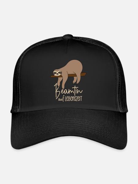 Faultier Beamtin auf Lebenszeit - Trucker Cap - Schwarz/Schwarz