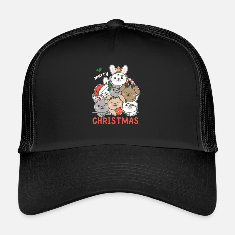Lapin Arbre de Noël Joyeux Noël Casquette trucker 