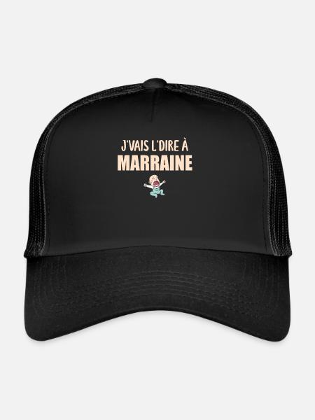 J'vais l'dire - Enfant - Marraine - Casquette trucker  - noir/noir - Devant