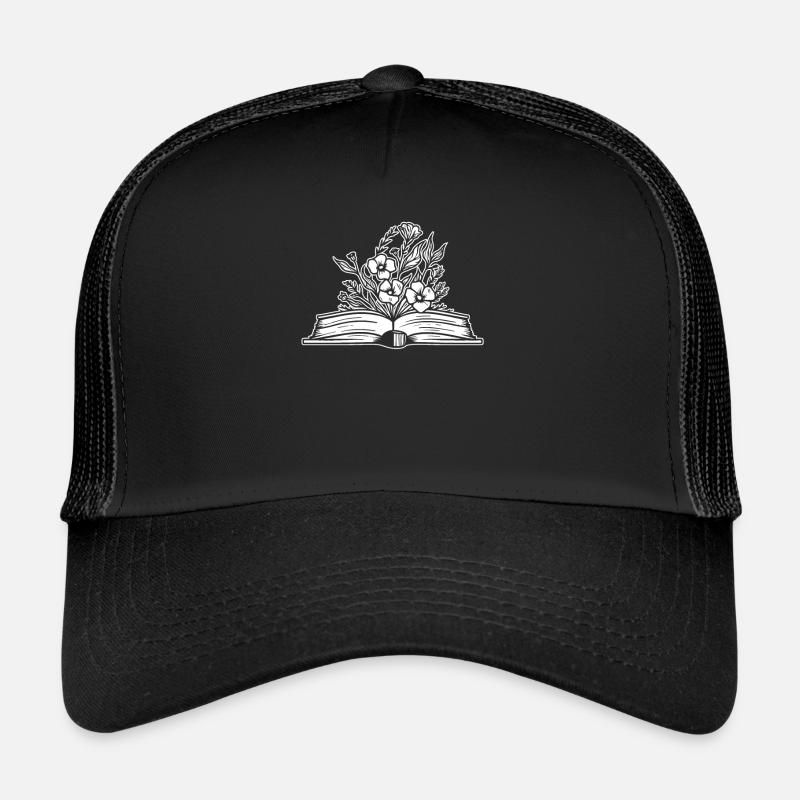 Buch Leseratte Bücherwurm Blumen Trucker Cap