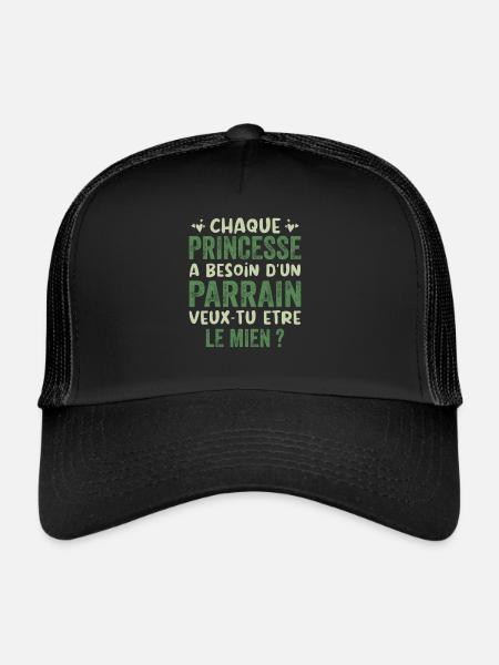 Veux Tu Etre Mon Parrain - Casquette trucker  - noir/noir - Devant