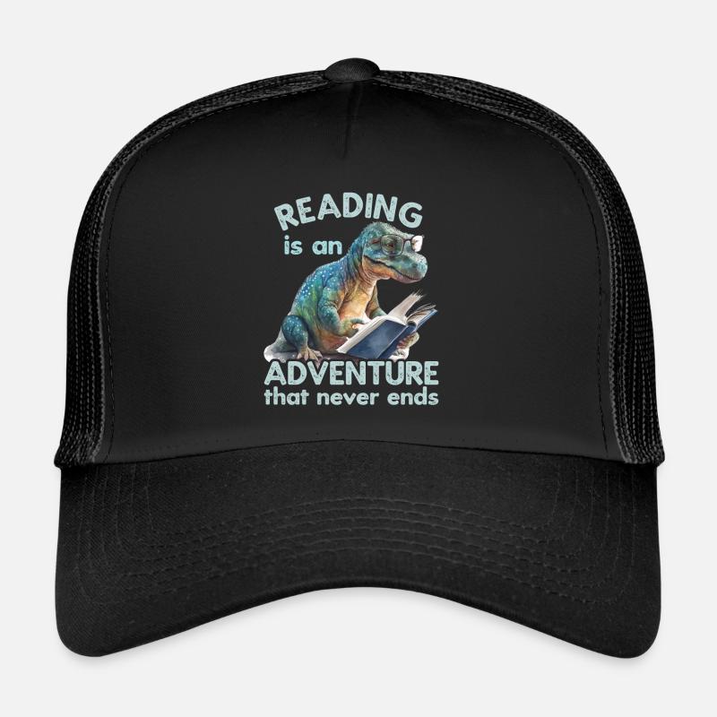 Lesen Ist Ein Abenteuer Bibliothek Lehrer - Trucker Cap - Schwarz/Schwarz