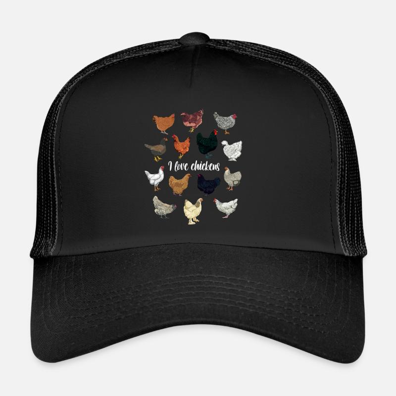 J’adore les poulets Casquette trucker 