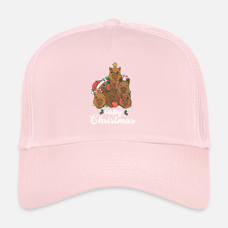 Capy Christmas Animals Cute Capybara Christmas Trucker Cap
