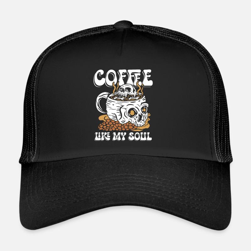 Kaffee wie meine Seele | Unruhe Schädel Trucker Cap