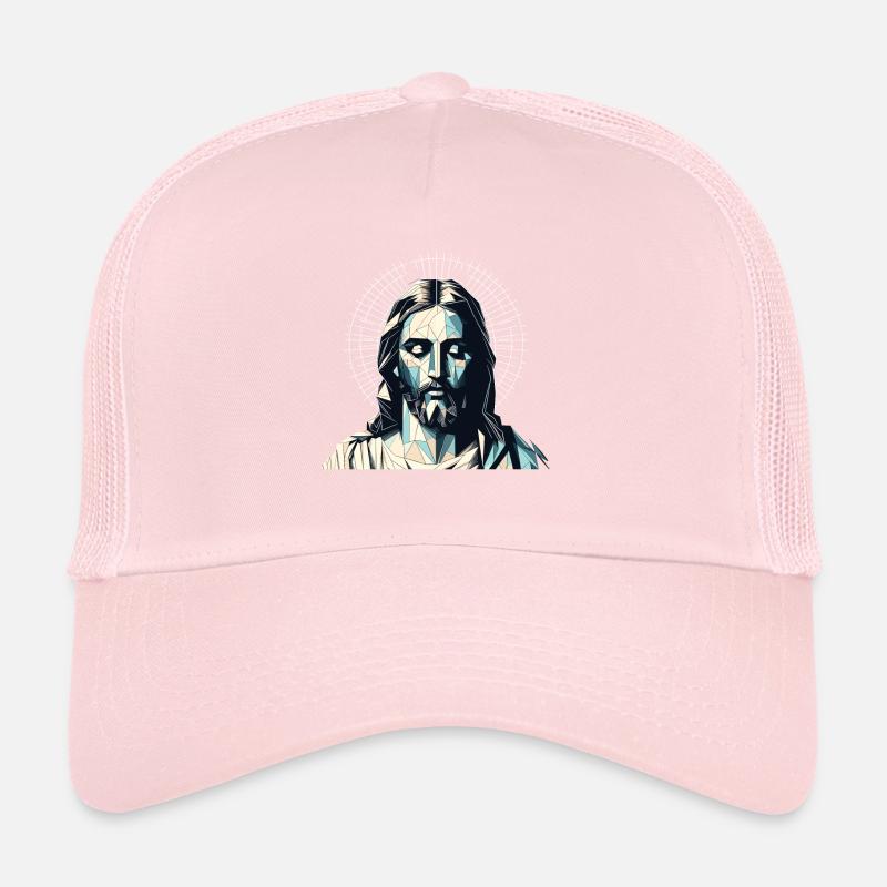 Jesus Vektor Polygon Christus Kopf Religion Trucker Cap