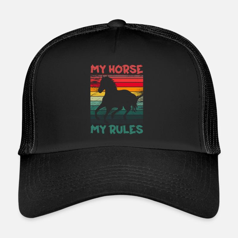 My Horse, My rules - cadeau chevalier - cavalière Casquette trucker 