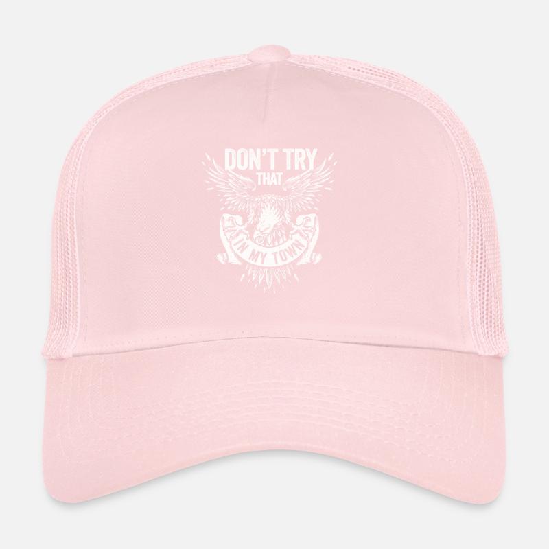 Try That In A Small Town American Flag Eagle Trucker Cap