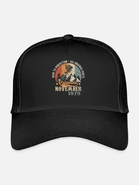 Anniversaire en Novembre 1979 - Novembre 1979 - Casquette trucker  - noir/noir - Devant