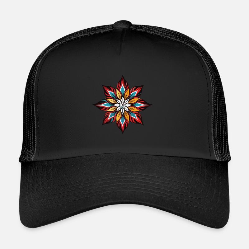 Frost Symbol Schnee Stern Winter - Trucker Cap - Schwarz/Schwarz