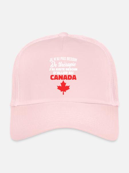 J'ai Juste Besoin D'aller Au Canada Cadeau Voyage - Casquette trucker  - rose pâle - Devant