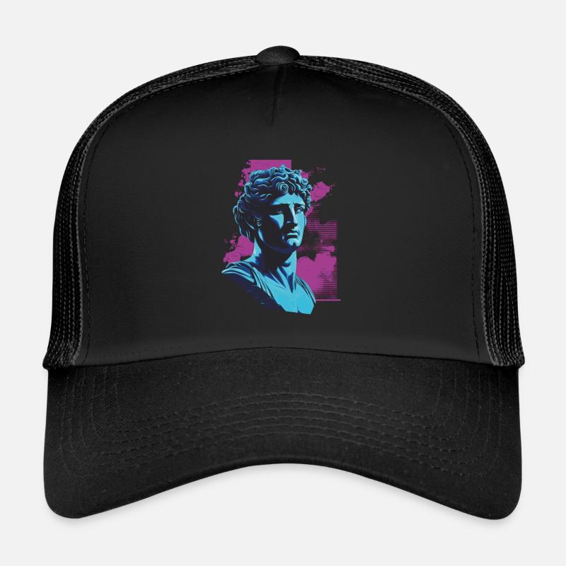 80er Klassische griechische statue Synthwave Trucker Cap