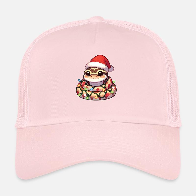 Santa Hat Christmas Fairy Lights Python Trucker Cap