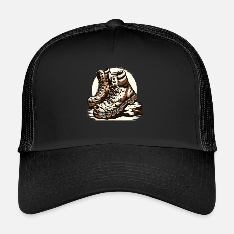 Alte Wanderschuhe Wanderstiefel Outdoor Adventure Trucker Cap