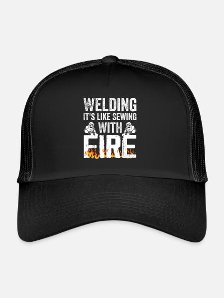 Welding It's Like Sewing With Fire - Trucker Cap - black/black - Front