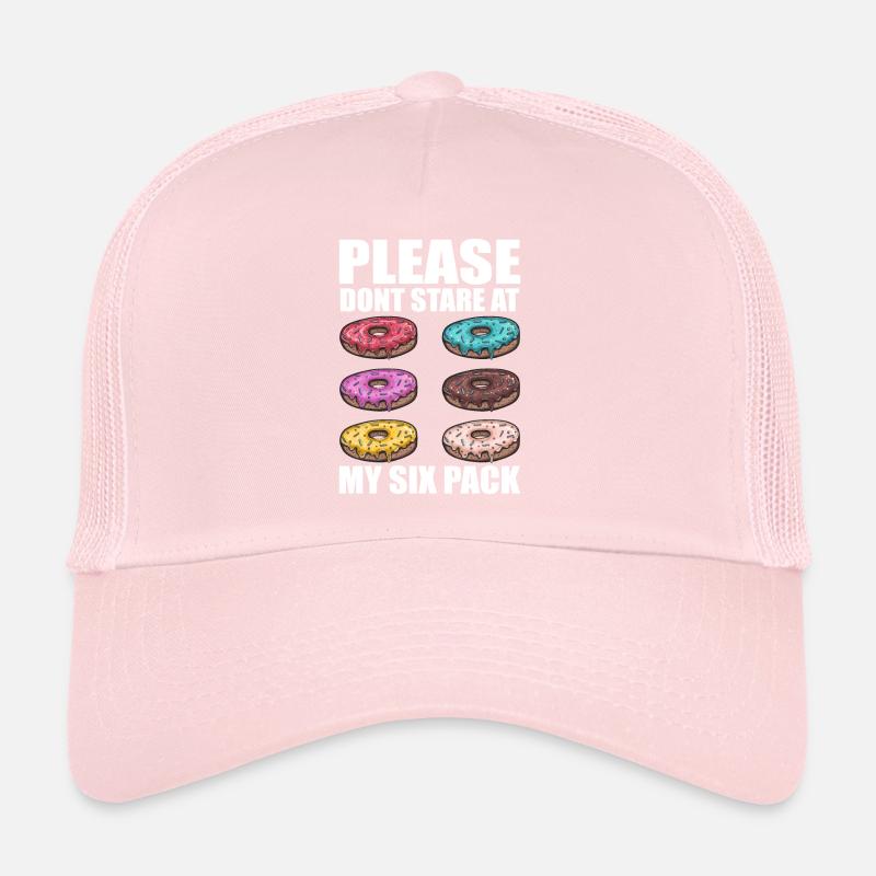 Please Dont Stare At My Six Pack Donuts Funny Gym Trucker Cap
