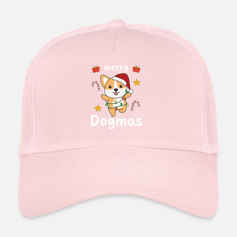Joyeux Dogmes Jeu de mots Corgi Noël Casquette trucker 