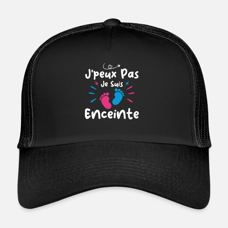 Cadeau Drôle Future Maman Annonce Grossesse - Casquette trucker  - noir/noir