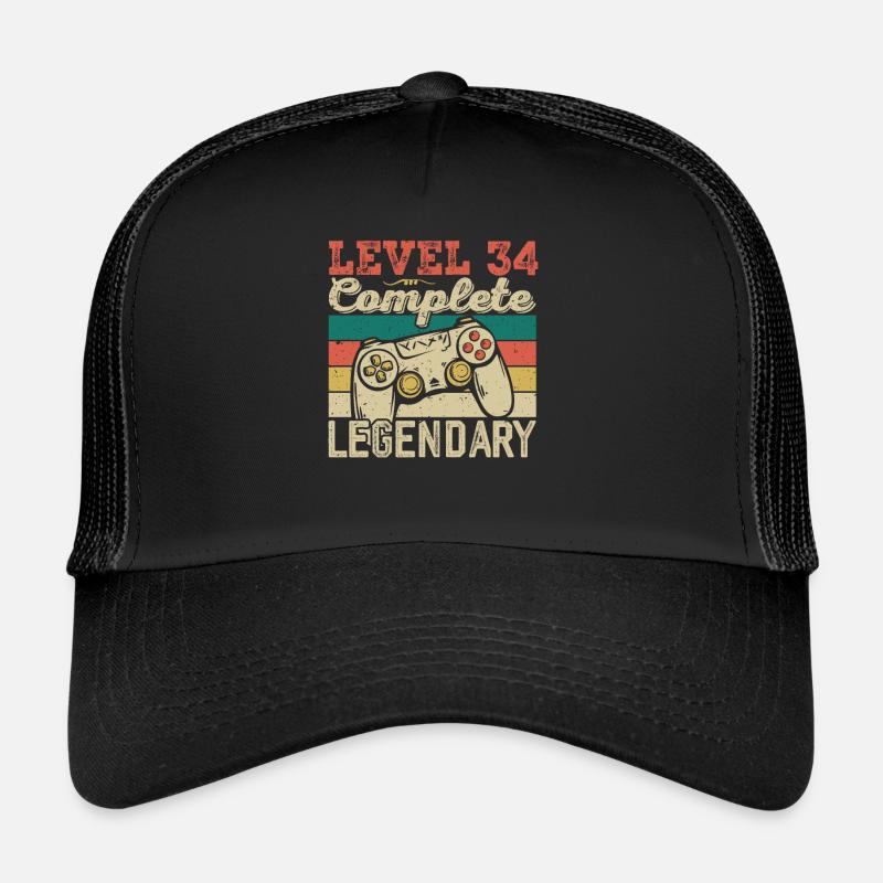 Niveau 34 Complete, Cadeau D'anniversaire 34 Ans Casquette trucker 