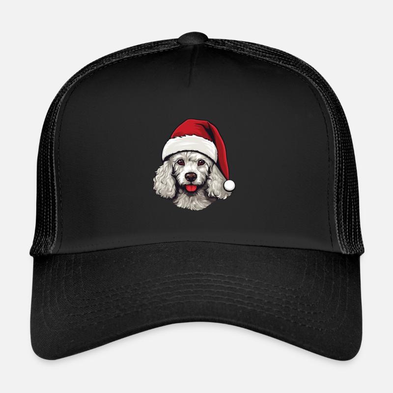 Caniche tête de chien Noël Noël Casquette trucker 