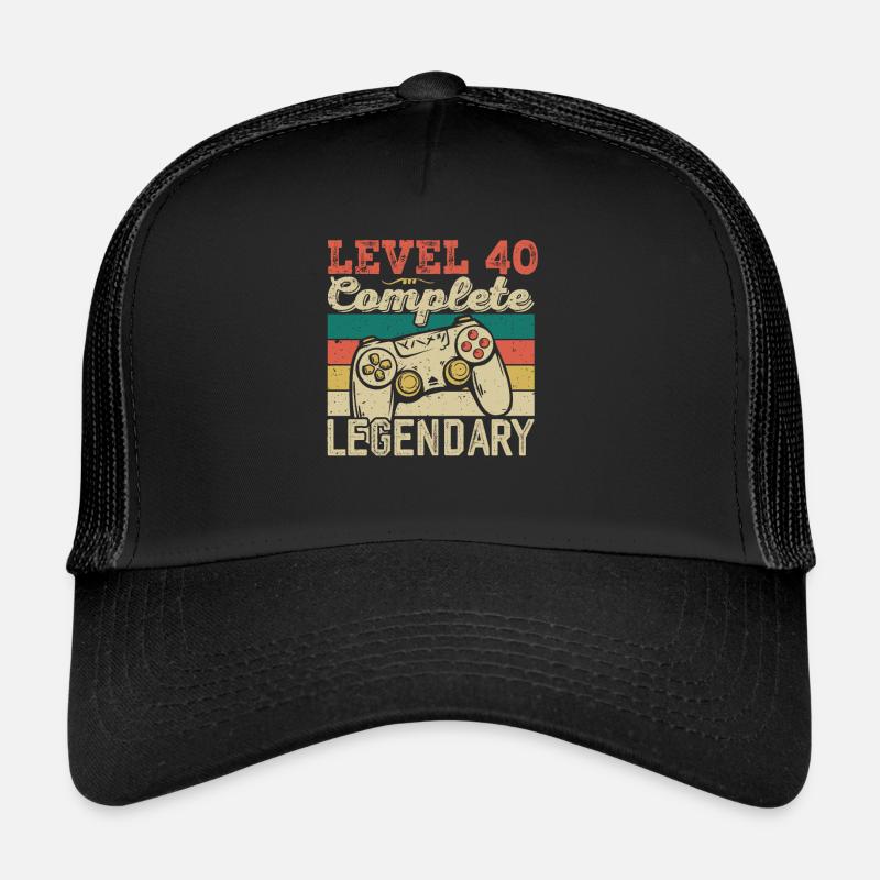 Niveau 40 Complete, Cadeau D'anniversaire 40 Ans Casquette trucker 