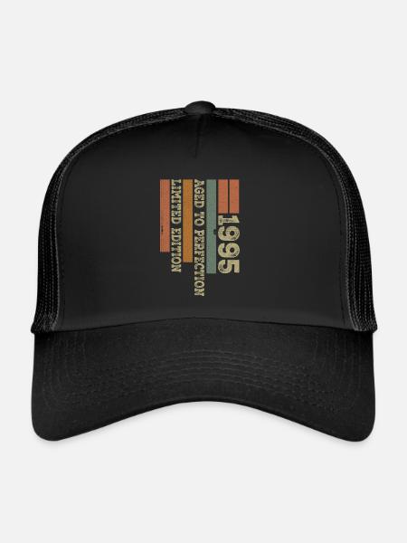 1995 Vintage Retro Anniversary Gift Born in 1995 - Trucker Cap - black/black - Front