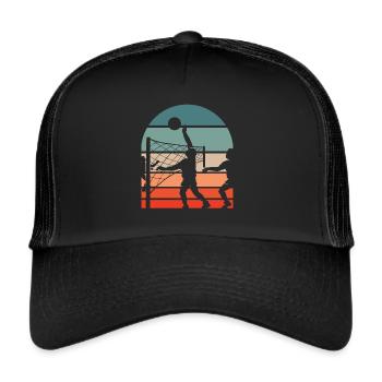 Volleyball Volleyballer - Trucker Cap - Schwarz/Schwarz - Vorne