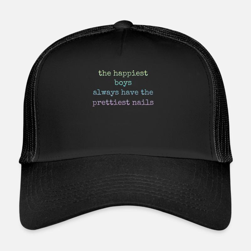 Les gars les plus heureux Les plus beaux ongles Nail Tech Casquette trucker 