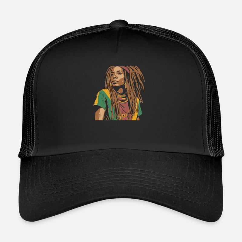 Rasta Hair Dreadlocks Dreads Trucker Cap