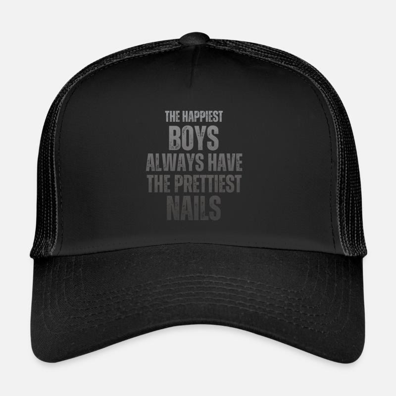 Les gars les plus heureux Les plus beaux ongles Nail Tech Casquette trucker 