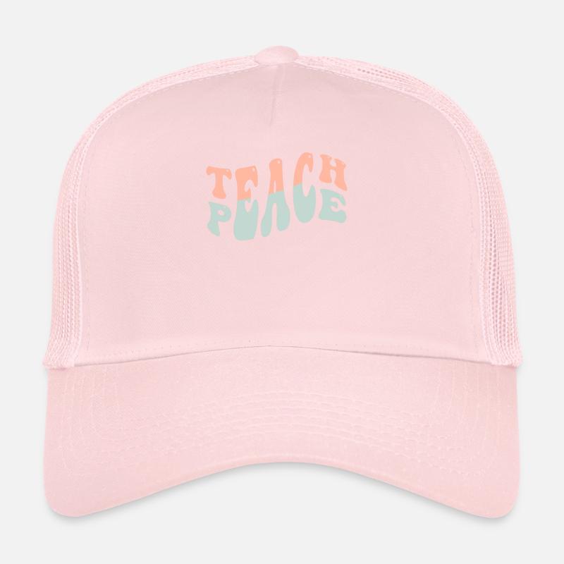 Teach Peace Word Game Groovy Hippie Teacher Trucker Cap