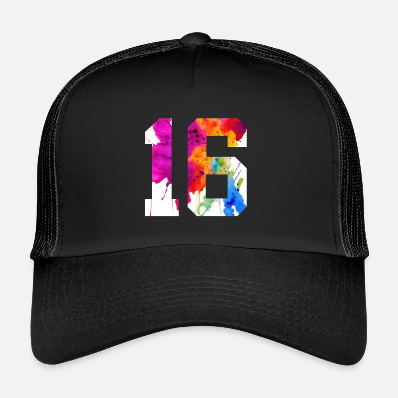 NUMBER 16 YEARS OLD 16TH BIRTHDAY Trucker Cap