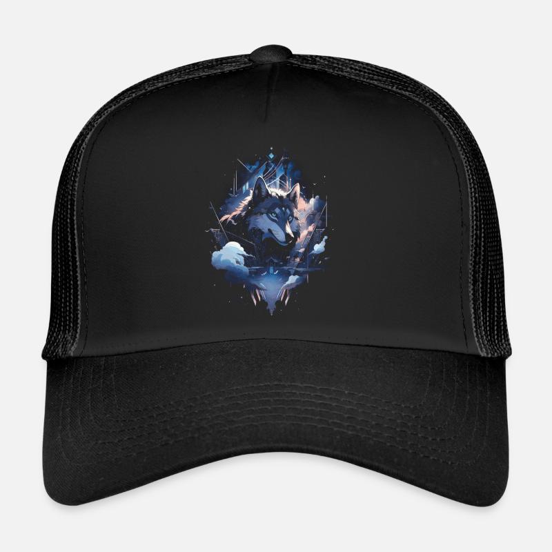 Wolf Digital Artwork Animal Trucker Cap