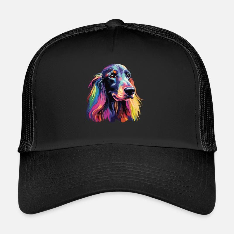 Wasserfarben Farbenfroher Afghanischer Windhund Trucker Cap