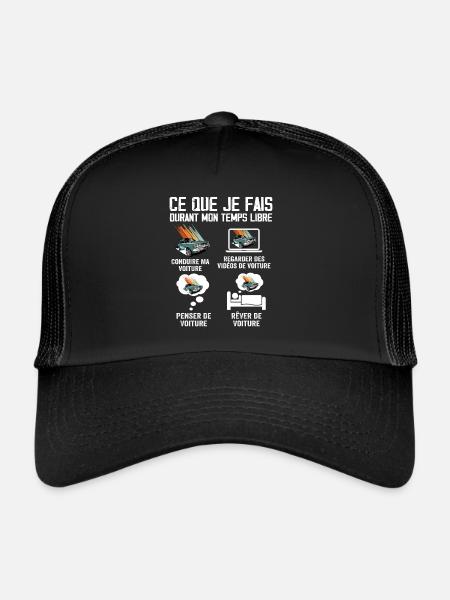 Voiture Cadeau Fan De Voiture - Voiture vintage - Casquette trucker  - noir/noir - Devant