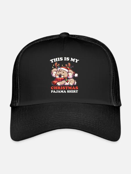 Pyjama de Noël Koala Koalas - Casquette trucker  - noir/noir - Devant