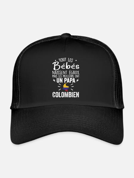 Bébés égaux meilleurs ont un papa Colombien - Casquette trucker - noir/noir