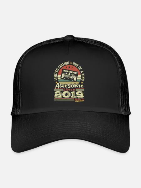 Vintage 2019 Original Retro Birthday Gift - Trucker Cap - black/black - Front
