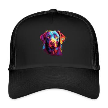 Wasserfarben Farbenfroher Chesapeake Bay Retriever - Trucker Cap - Schwarz/Schwarz - Vorne